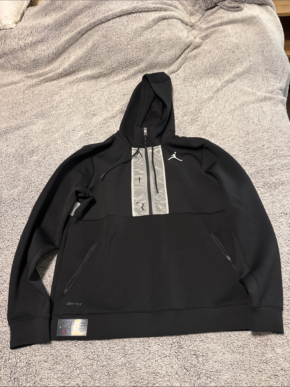 Jordan Men’s Black Hoodie with Reflective Chest Panel